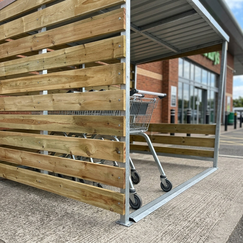 4100 × 2125mm Timber Bin Shelter with Galvanised Steel Frame (view 2)