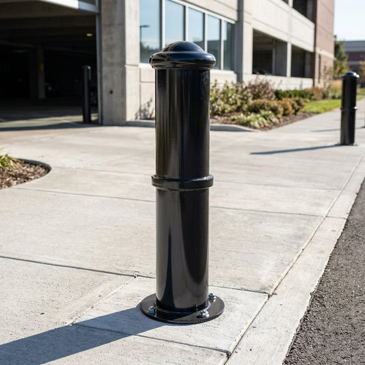 Ornamental Mild Steel Bollard with Welded Cap and Ring