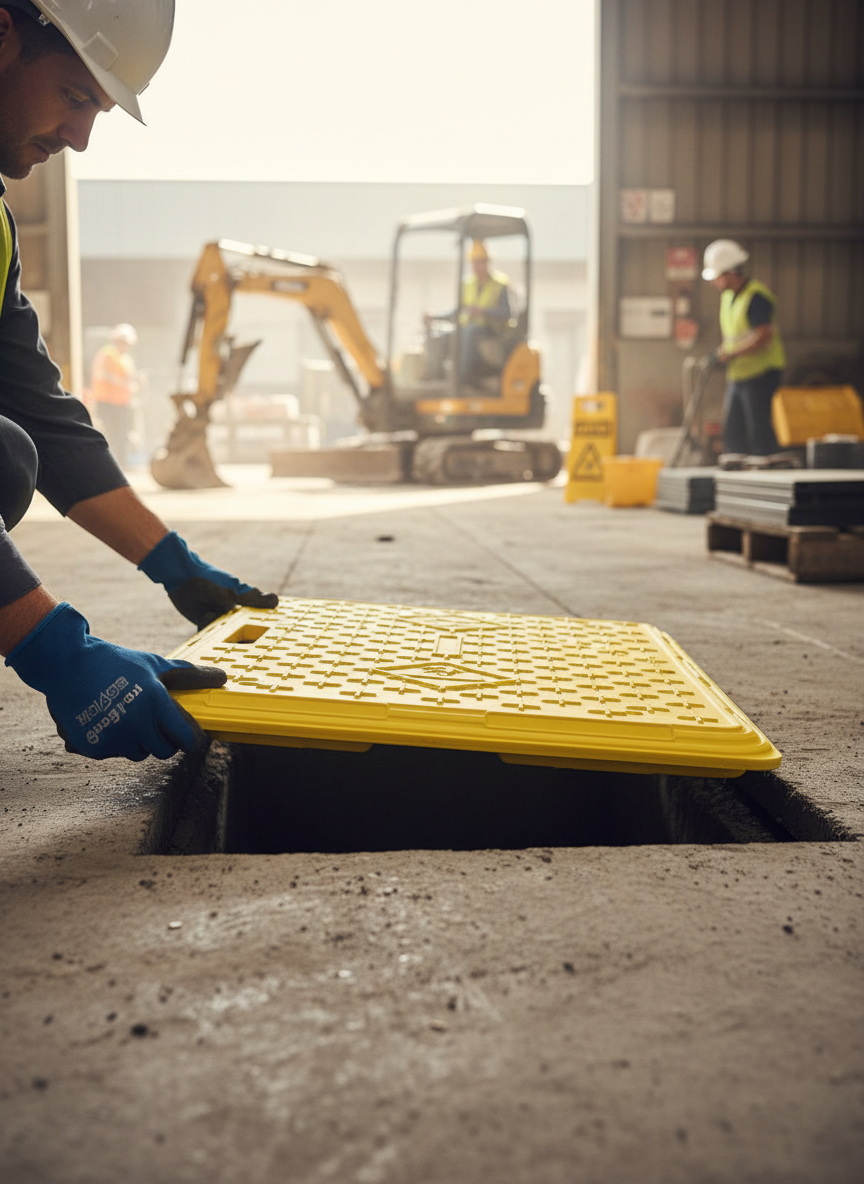 Heavy Duty Steel Reinforced Trench Cover 1200 x 800 x 50mm with 750kg Load Capacity