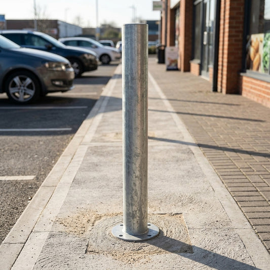 1500mm Galvanised Mild Steel Bollard — Fixed Security Barrier