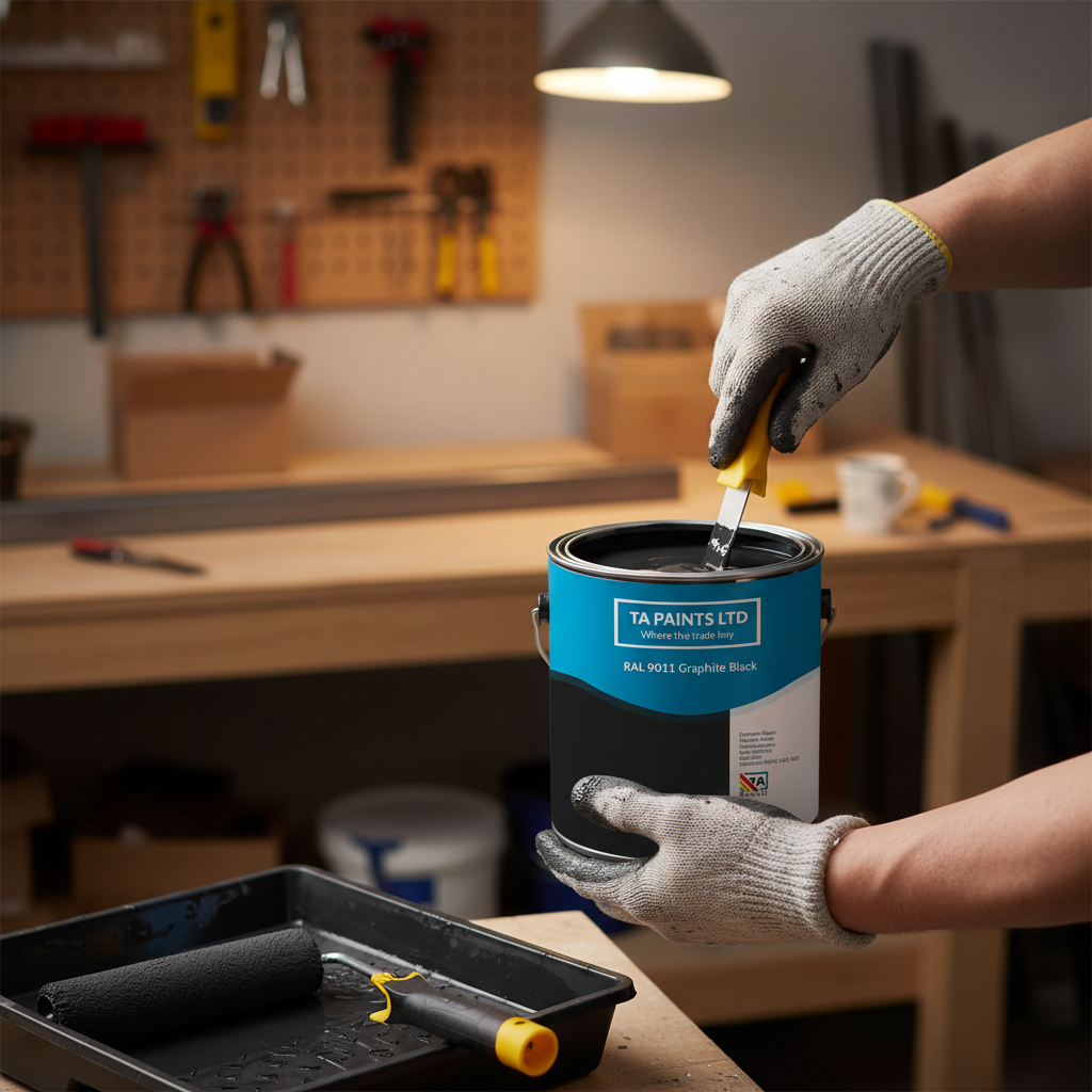 Premium Universal PU Enamel Graphite Black Paint for Indoor and Outdoor Use - Quick-Drying with Durable Finish in Multiple Sizes