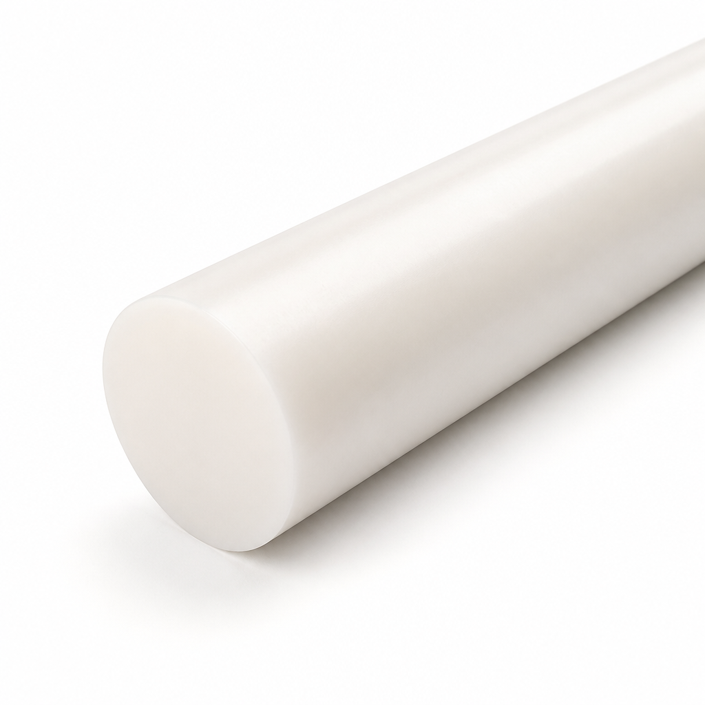 Acetal Homopolymer White Rod 40mm to 80mm dia for Gears, bearings & bushes