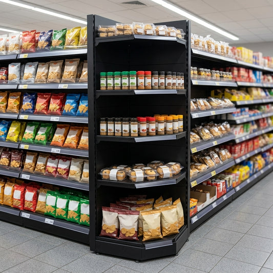 1.8m Corner Shelving Bay | 300mm Base | 250mm Upper Shelves