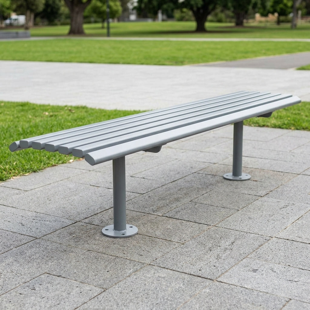 1800mm outdoor steel bench, galvanised or powder coated