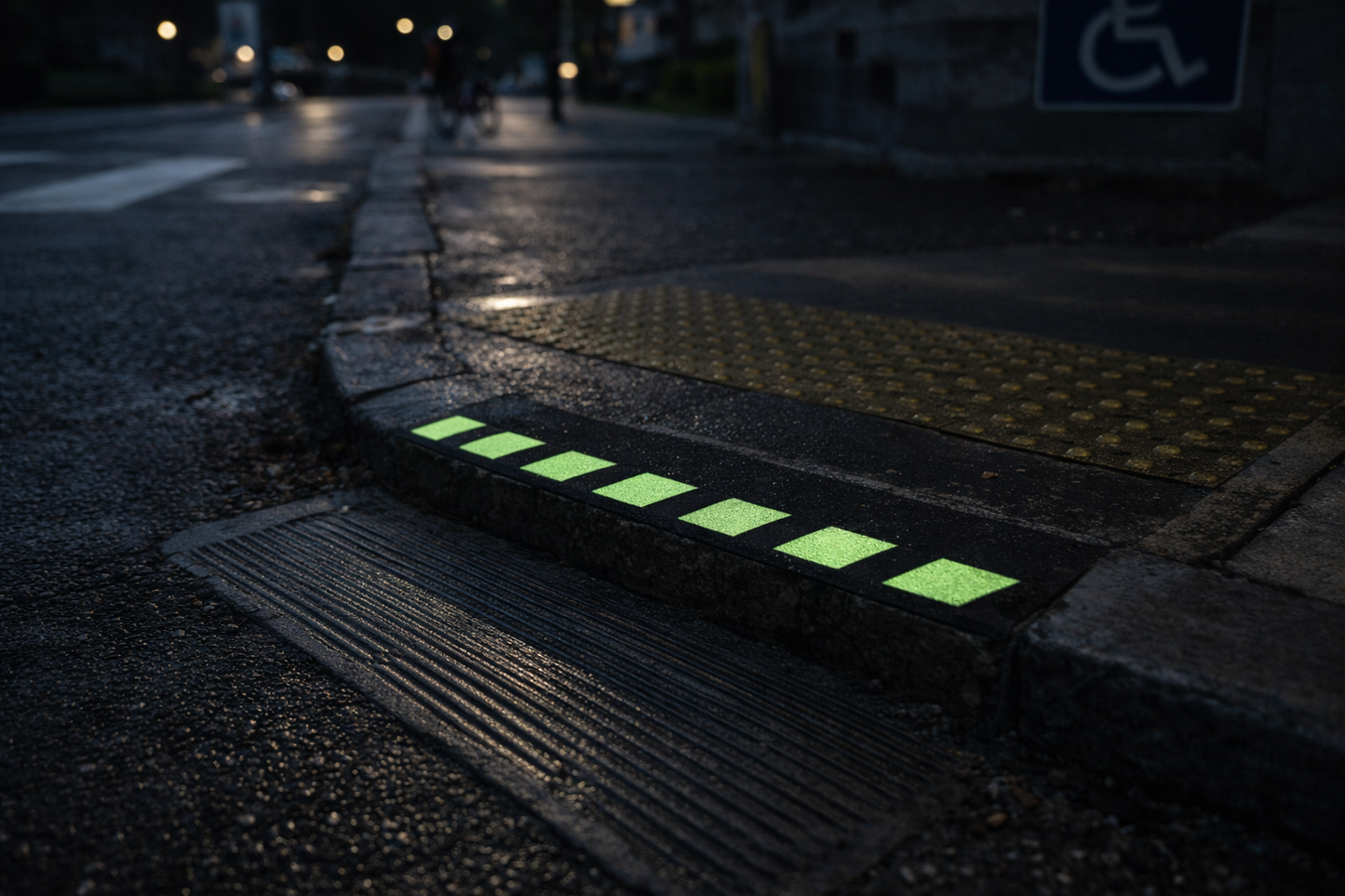 Premium Anti-Slip Pre-Cut Tile Tread with Glow in the Dark Stripe - 150mm x 610mm for Safety in Low-Light Areas
