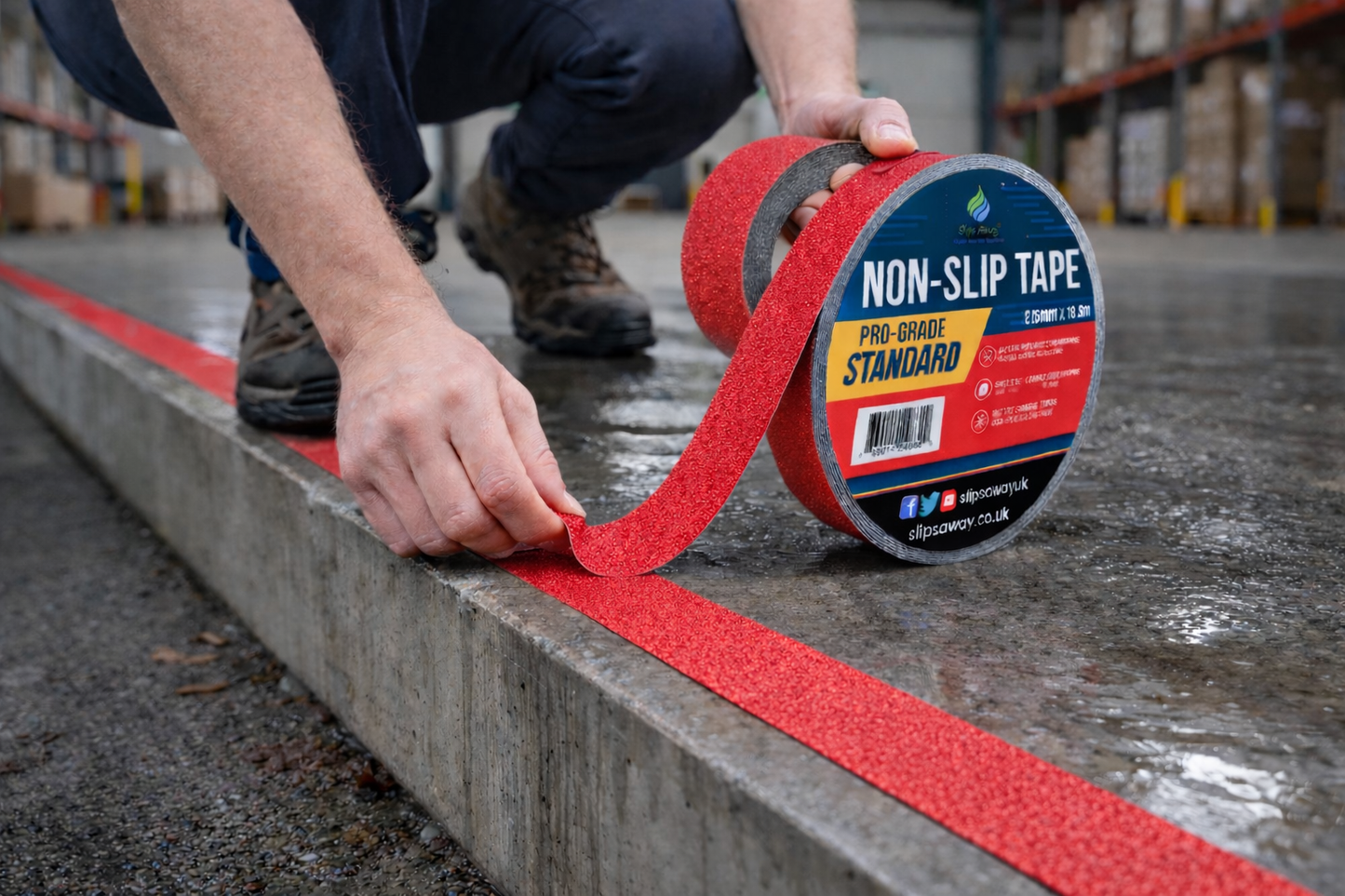 Premium Anti-Slip Tape Roll 25mm x 18.3m - Industrial-Grade Traction for Safe Indoor/Outdoor Surfaces
