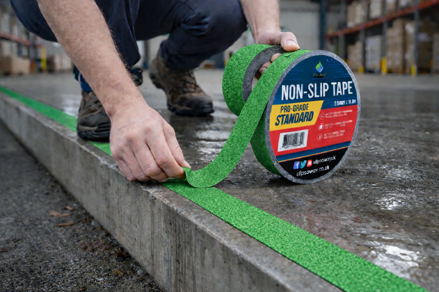 Premium Anti-Slip Tape Roll 25mm x 18.3m - Industrial-Grade Traction for Safe Indoor/Outdoor Surfaces