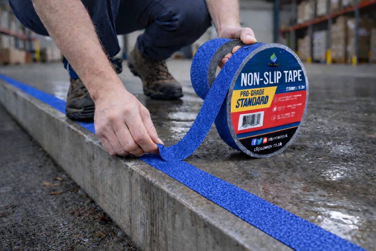 Premium Anti-Slip Tape Roll 25mm x 18.3m - Industrial-Grade Traction for Safe Indoor/Outdoor Surfaces