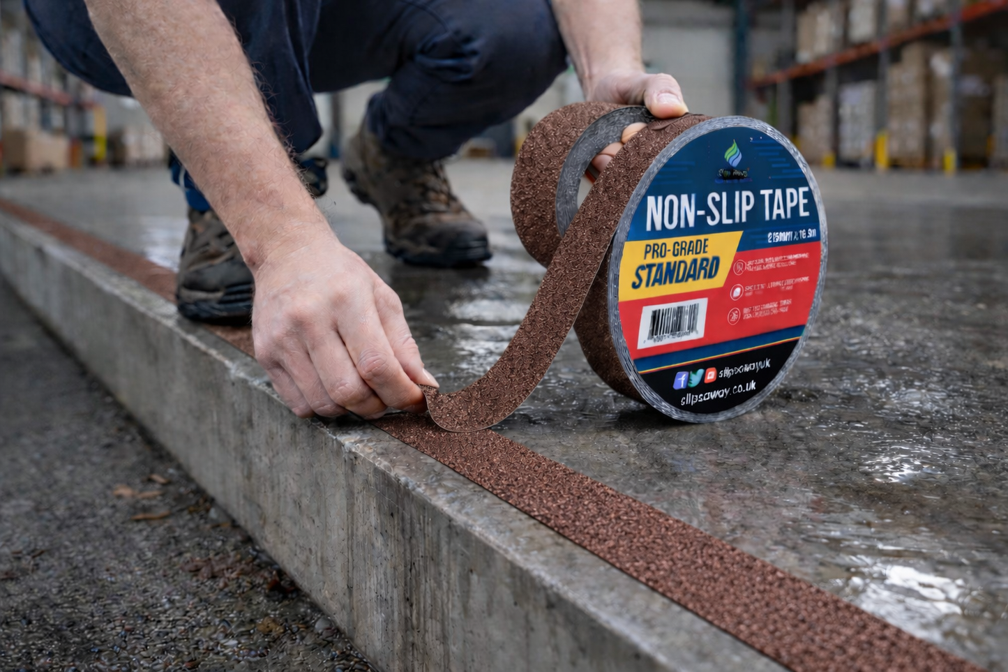 Premium Anti-Slip Tape Roll 25mm x 18.3m - Industrial-Grade Traction for Safe Indoor/Outdoor Surfaces