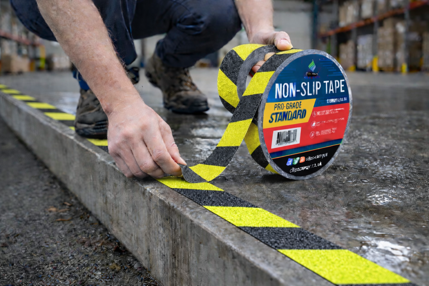 Premium Anti-Slip Tape Roll 25mm x 18.3m - Industrial-Grade Traction for Safe Indoor/Outdoor Surfaces