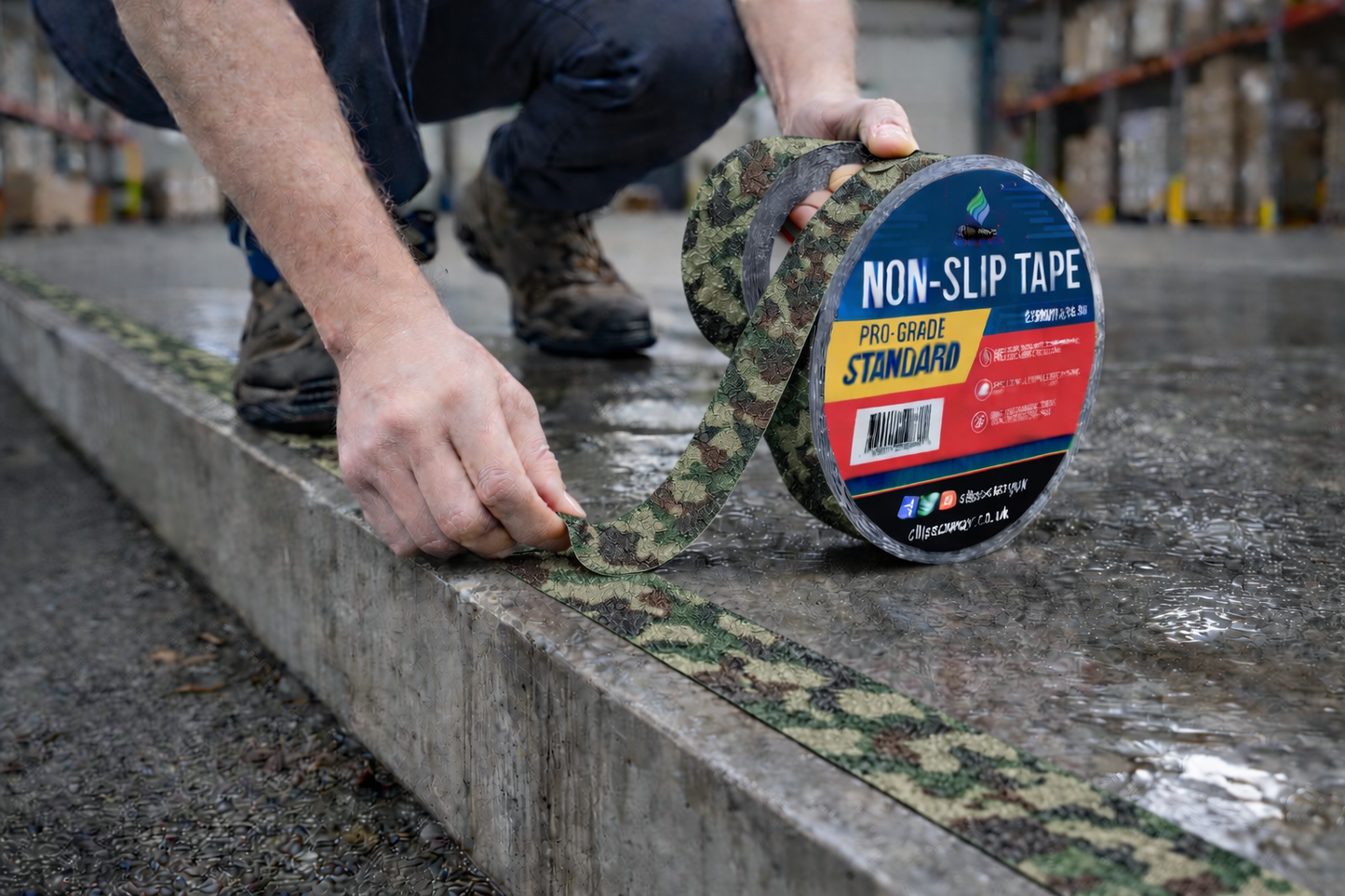 Premium Anti-Slip Tape Roll 25mm x 18.3m - Industrial-Grade Traction for Safe Indoor/Outdoor Surfaces
