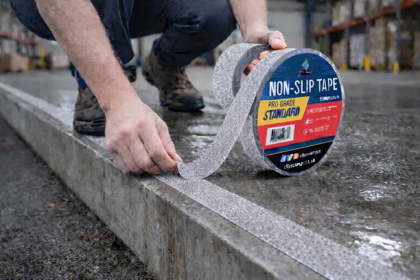 Premium Anti-Slip Tape Roll 25mm x 18.3m - Industrial-Grade Traction for Safe Indoor/Outdoor Surfaces