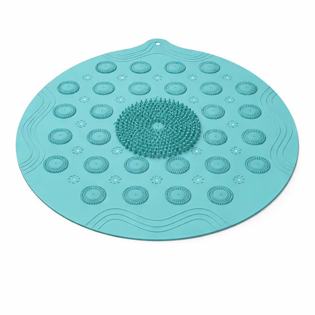 Premium Non-Slip Round Bath Mat with Suction Cups, 18.1x18.1 inch for Safe and Comfortable Shower Experience