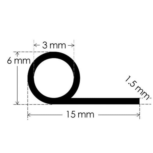 Grey Silicone Rubber P Section Seal for Various Applications (10m Coil)