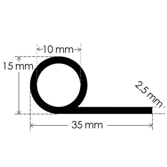 Grey Silicone Rubber P Section Seal for Various Applications (10m Coil)