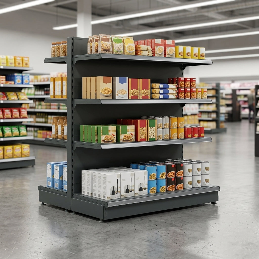 1.8m Double-Sided Gondola Bay with 470mm Base Shelf