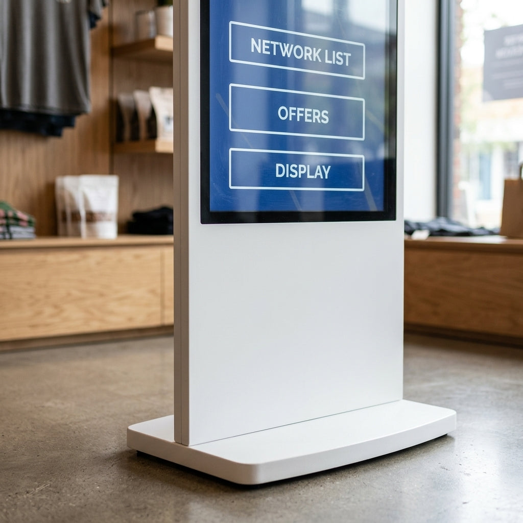 50" & 55" freestanding PCAP touch screen kiosk, black or white (view 2)