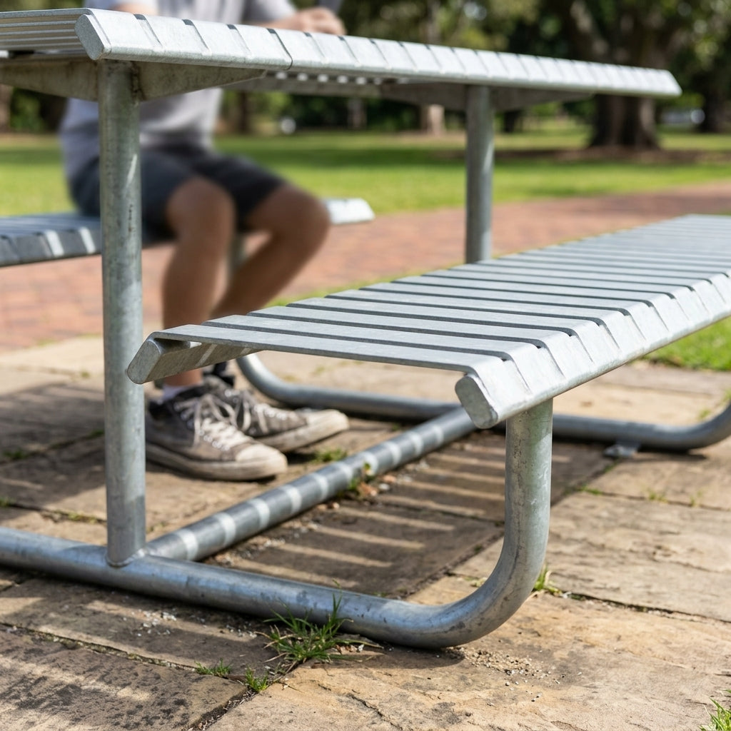 1800mm Picnic Table Bench – Galvanised or Stainless Steel (view 2)