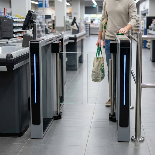 External IP65 turnstile with stainless steel wings, 600–900mm leaf