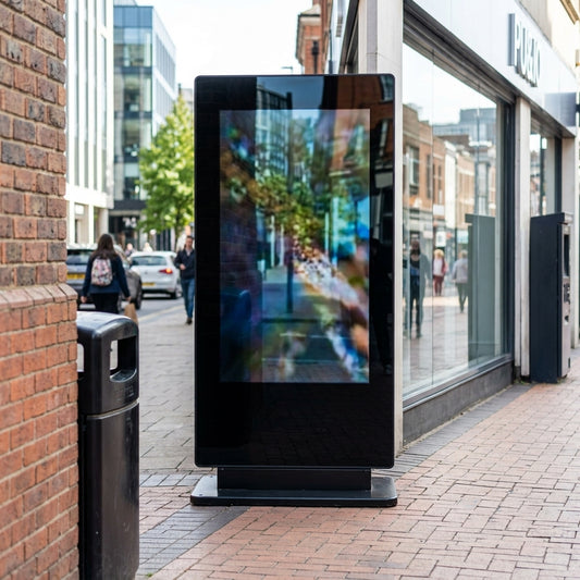 55" 4K outdoor freestanding digital signage totem, IP65 weatherproof