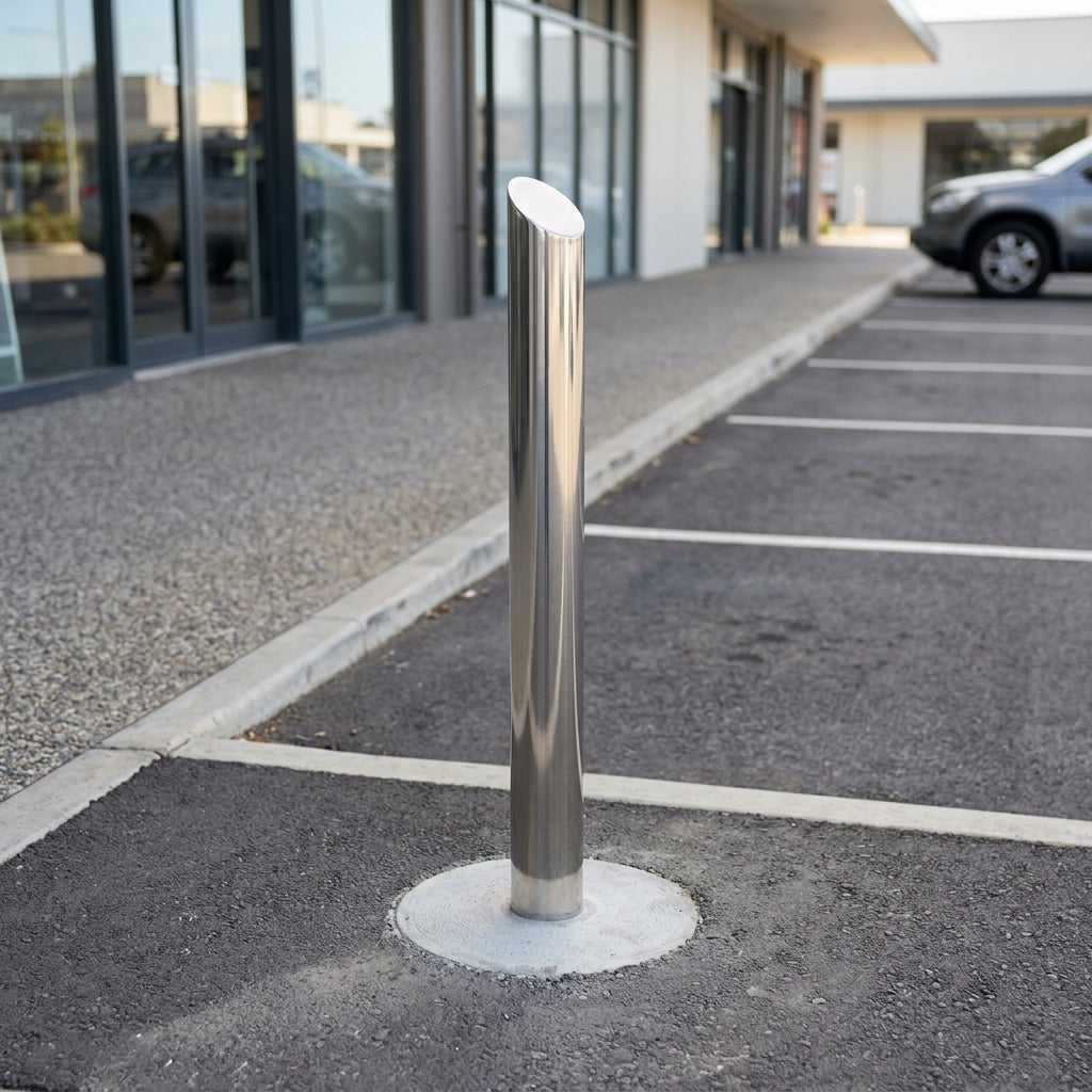 Mitre Top Stainless Steel Bollard 304 Grade – Multiple Diameters