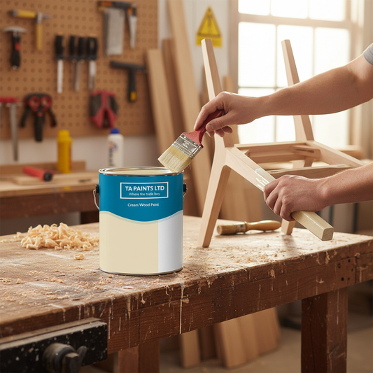 Premium Cream Gloss Wood Paint - Universal PU Enamel for Indoor and Outdoor Use, Durable and Waterproof
