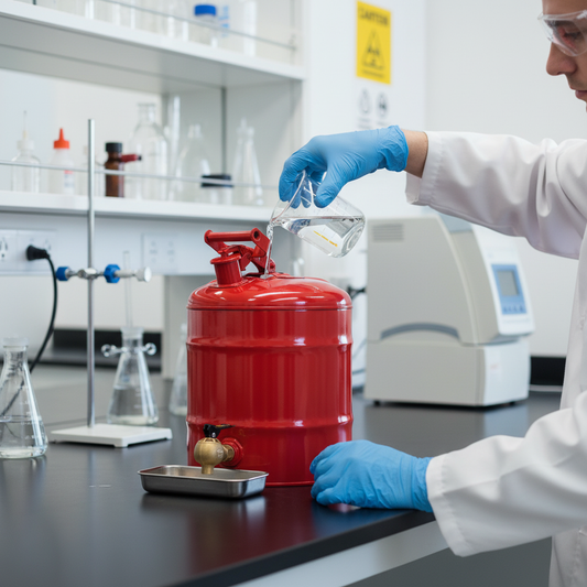 19ltr Justrite® Laboratory Can - 7150140 ||298mmØ x H429mm With 08540 Tap