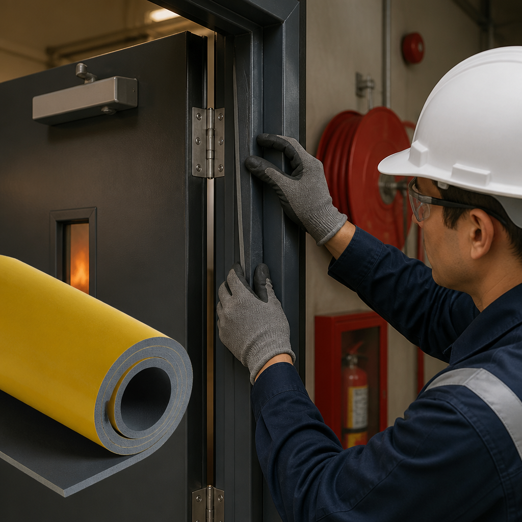 Self-Adhesive Expanded PVC Nitrile Sponge Strip for Fire Safety (Various Sizes)
