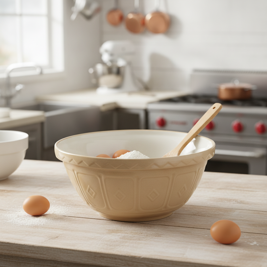 Stoneware Mixing Bowl 4.3L for Baking and Cooking