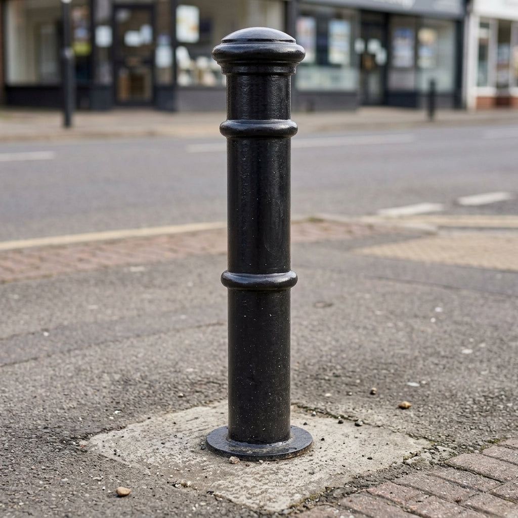 Ornamental Mild Steel Bollard – Galvanised (view 2)