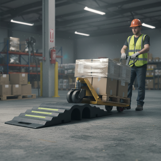 Premium Heavy Duty Instantaneous Accessories Ramp for Large Diameter Hoses - 850mm x 300mm x 125mm with 44 Tonnes Load Capacity