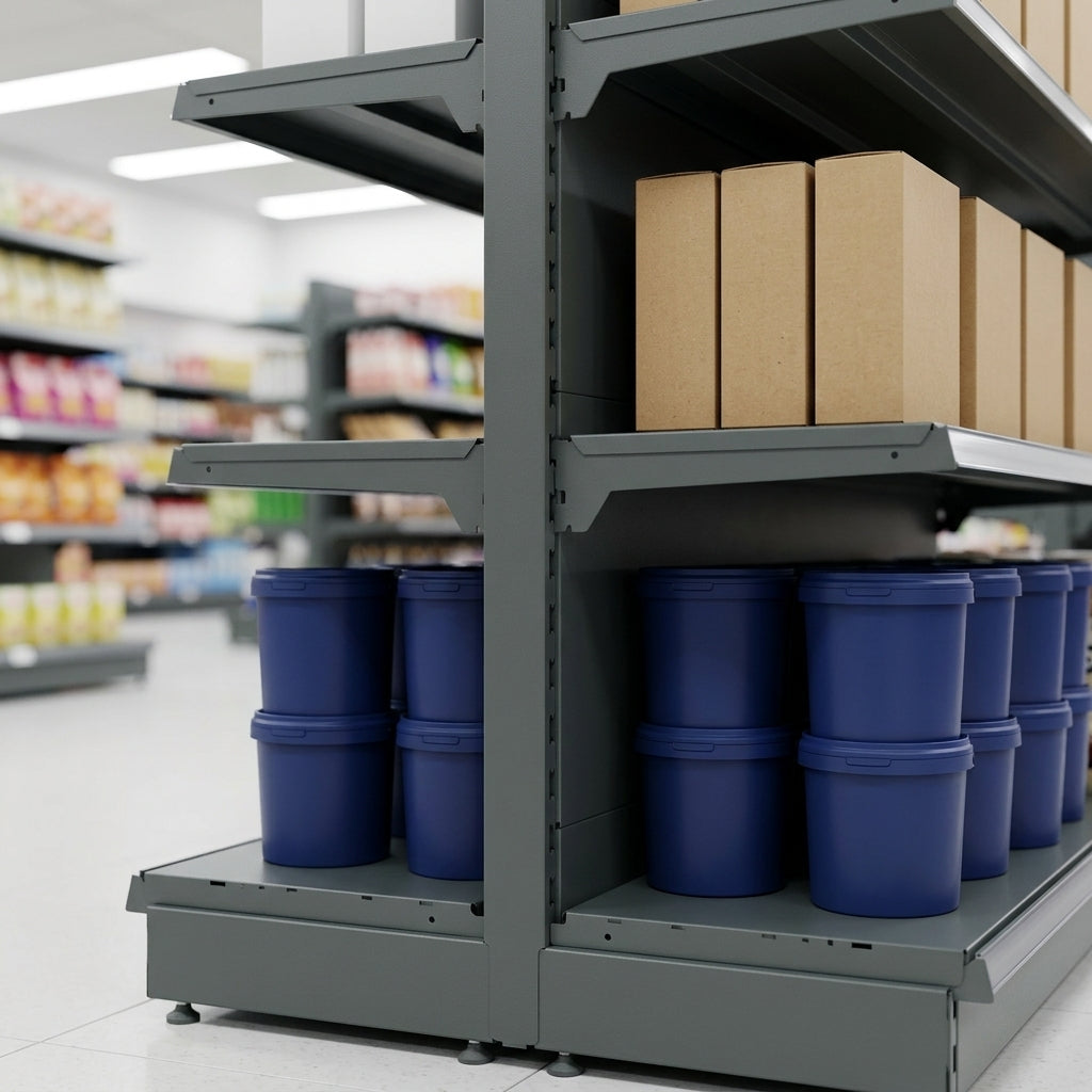 1.6m Double-Sided Gondola Bay | Adjustable Shelving | 500-1250mm (view 2)