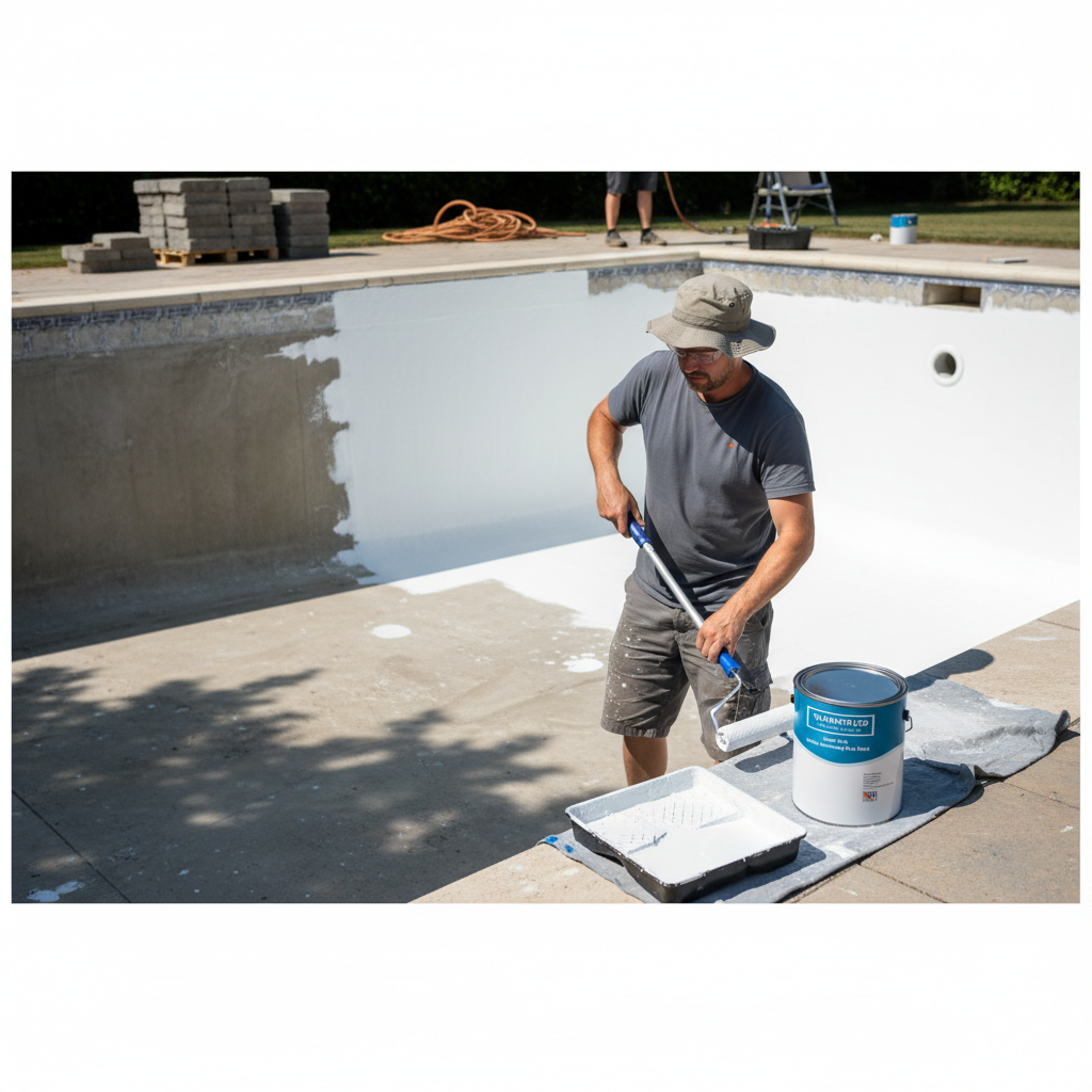Premium Chlorinated Rubber Swimming Pool Paint - Durable, Chemical Resistant Finish for Fiberglass, Brick, and Concrete Pools