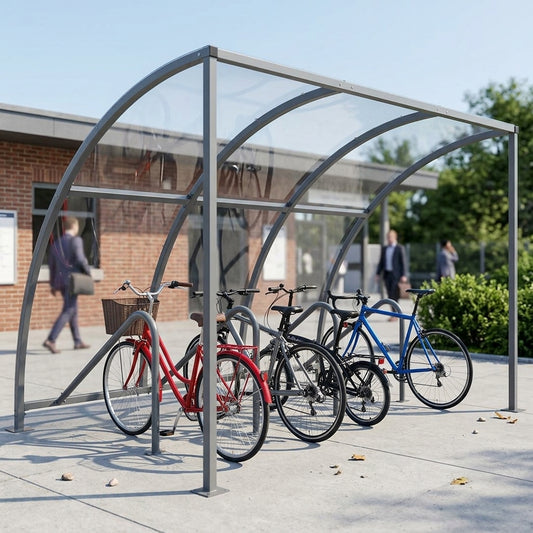 Cycle Shelter 2090mm Wide PETG Roof With Integral Stands
