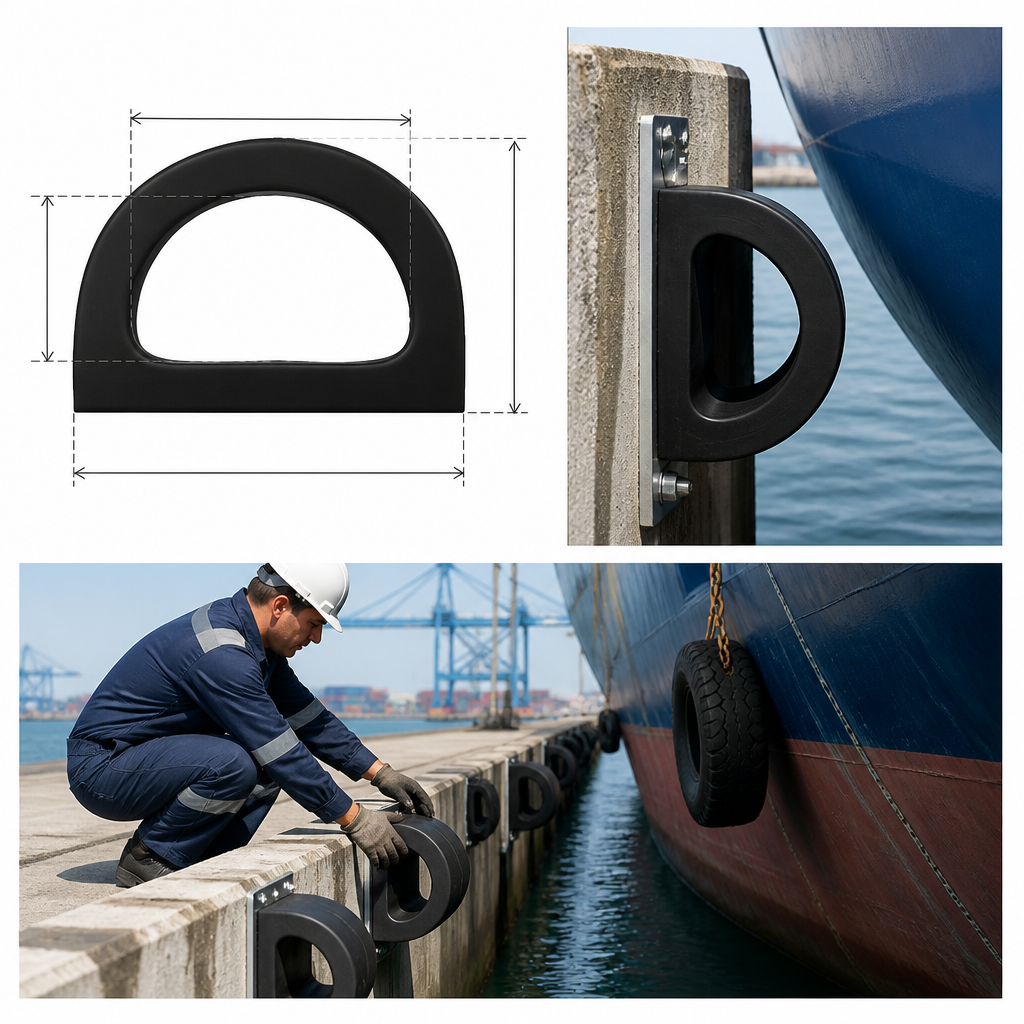 Hollow D Rubber Fender Made from EPDM for Marine Applications
