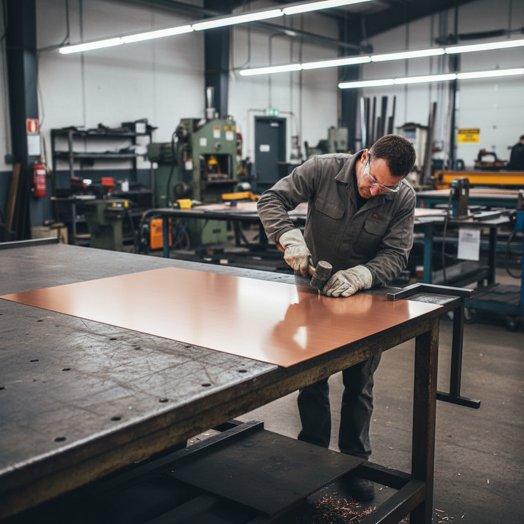 Premium Brushed Polished Copper Sheet 2000mm x 1000mm x 1.2mm for Architectural and Commercial Applications