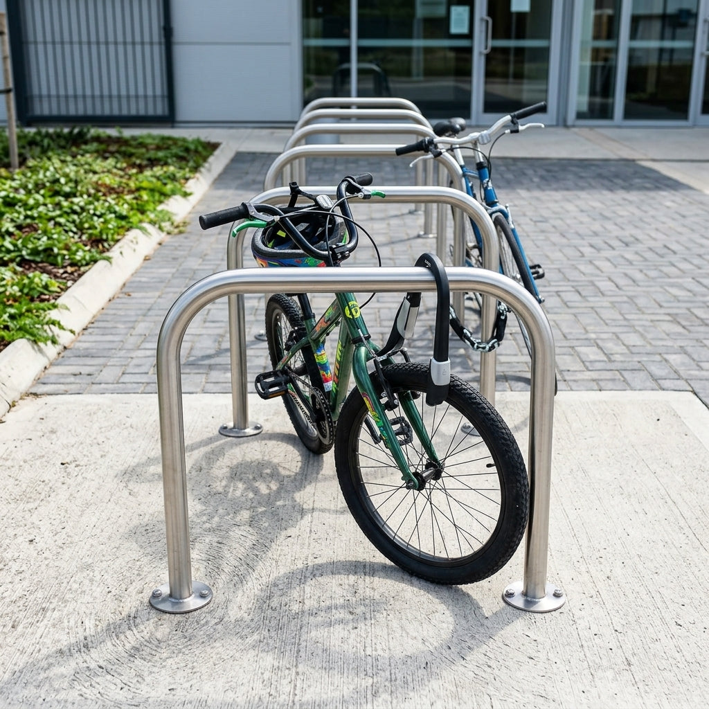 Junior Sheffield Cycle Stand – Stainless Steel, 2-Bike Capacity