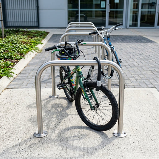 Junior Sheffield Cycle Stand – Stainless Steel, 2-Bike Capacity