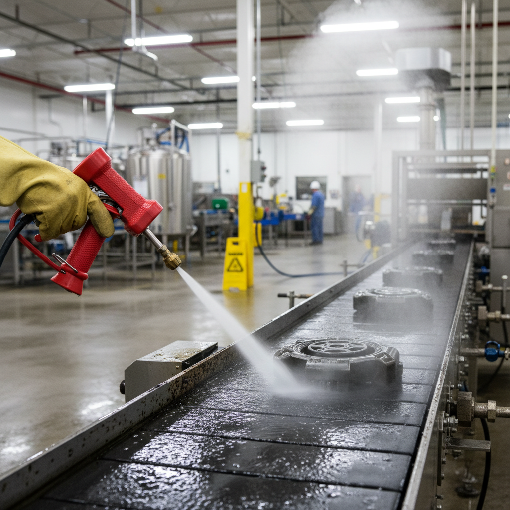 Professional Heavy Duty Hot Wash Down Water Gun with Enhanced Safety Features and Durable Design for High-Temperature Applications