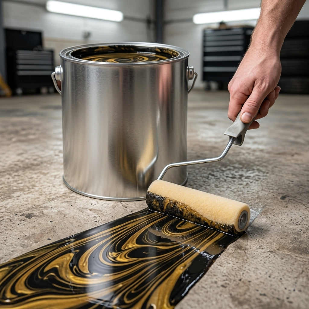 Metallic Top Coat – Water-Based or UVR – Decorative Epoxy Flooring