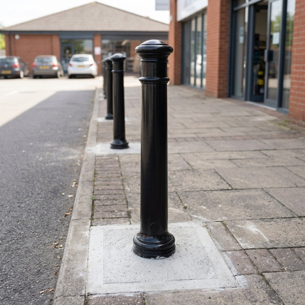 940mm Manchester Heritage Plastic Bollard Black Polyethylene