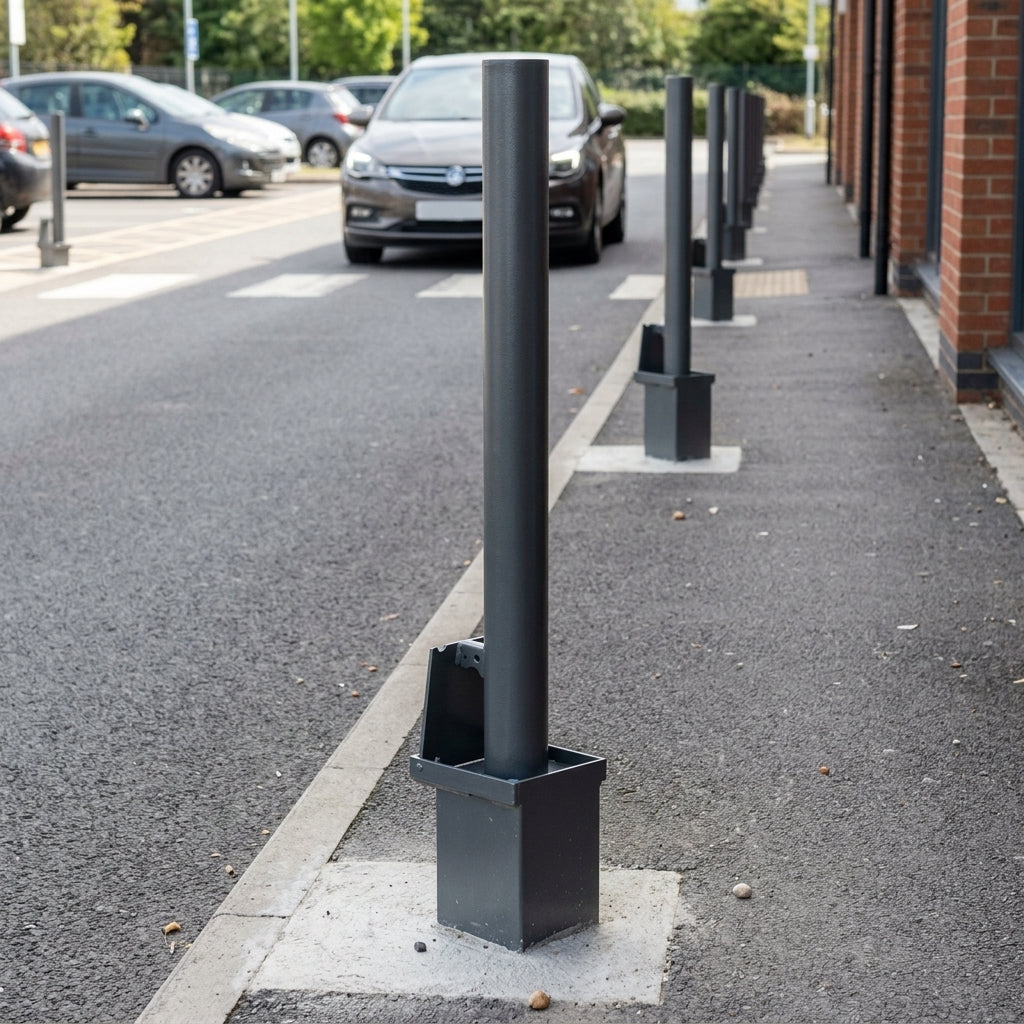 1200mm removeable galvanised steel bollard – 60–193mm diameter