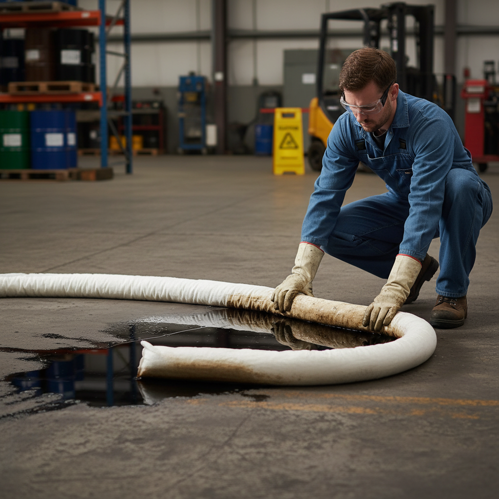 Oil Selective Absorbent Socks (8cmØ x 3m) - OSS8-90 || Absorbs 90ltr Per Pack of 8