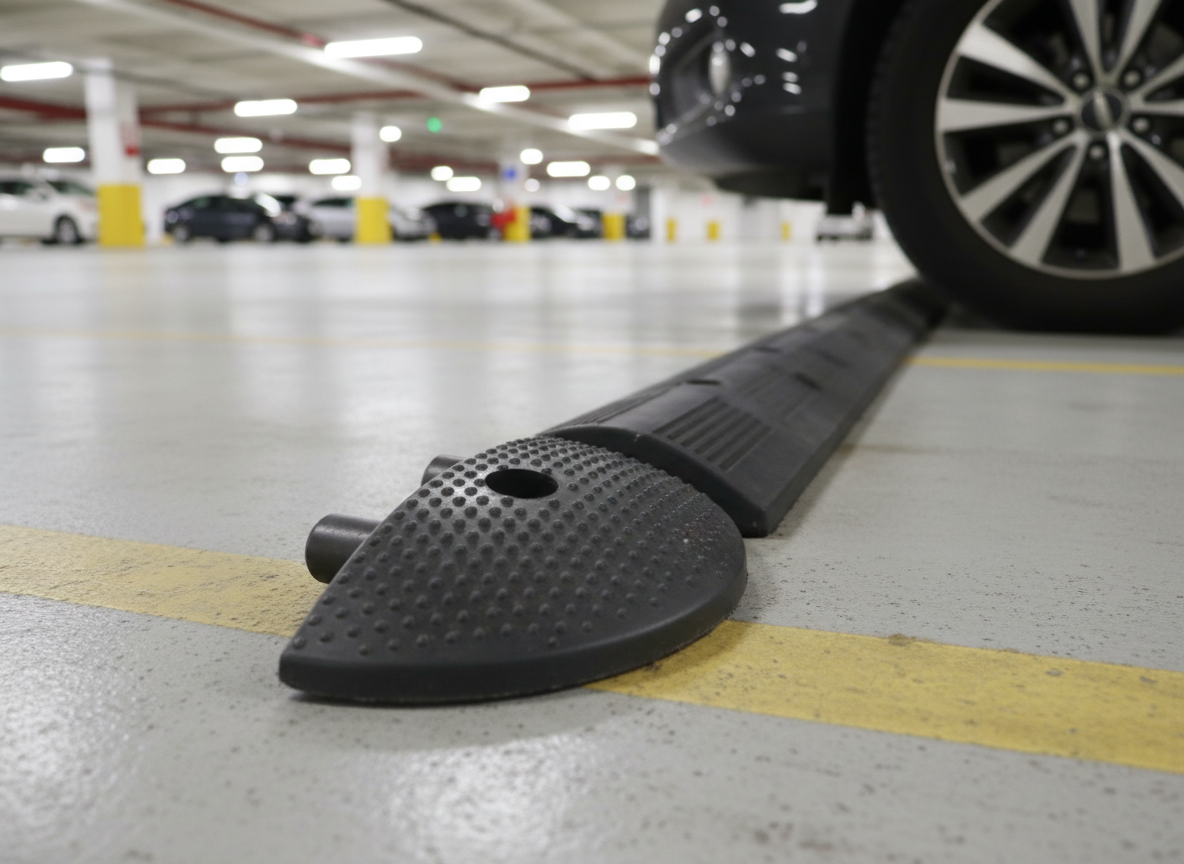 Premium Rubber End Cap for Speed Bump, Dimensions 300 x 150 x 50 mm, Heavy Duty Construction for Safety