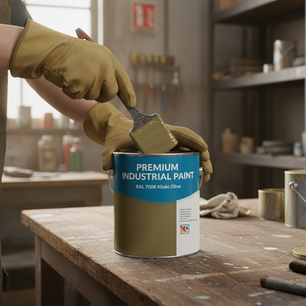 Premium Universal PU Enamel Paint in Khaki Olive - Durable, Weather-Resistant Finish for Indoor and Outdoor Use