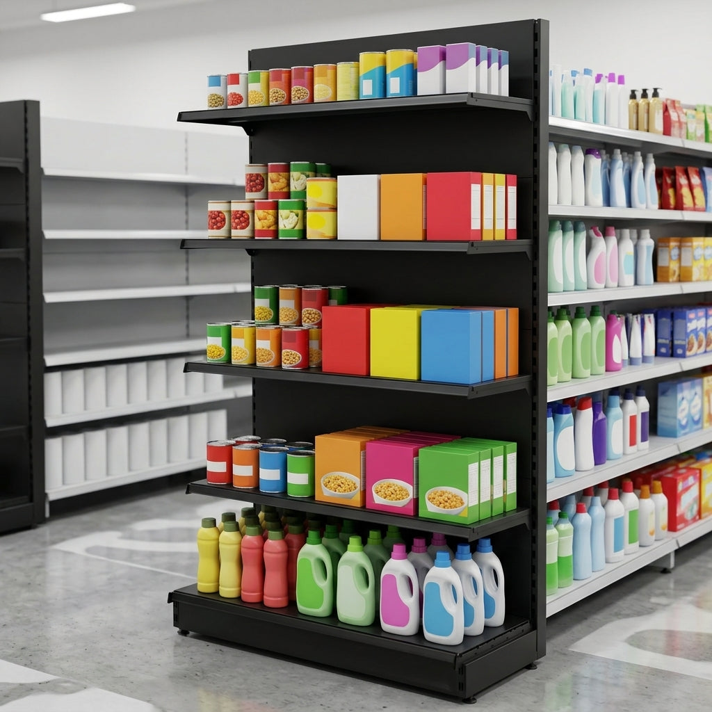 1.4m Wall Shelving Bay with 300mm Base & 250mm Upper Shelves
