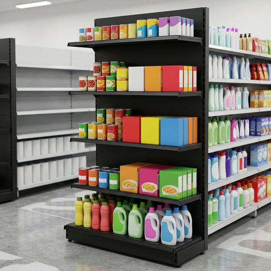 1.4m Wall Shelving Bay with 300mm Base & 250mm Upper Shelves