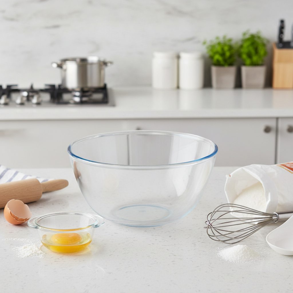 Toughened Glass Mixing Bowl 3.1L for Daily Kitchen Use