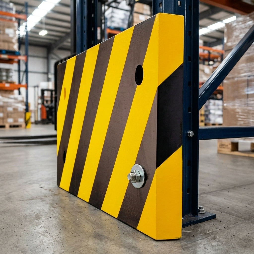 500 × 200mm Column Protection Pad, Yellow/Black Hazard Stripes (view 2)