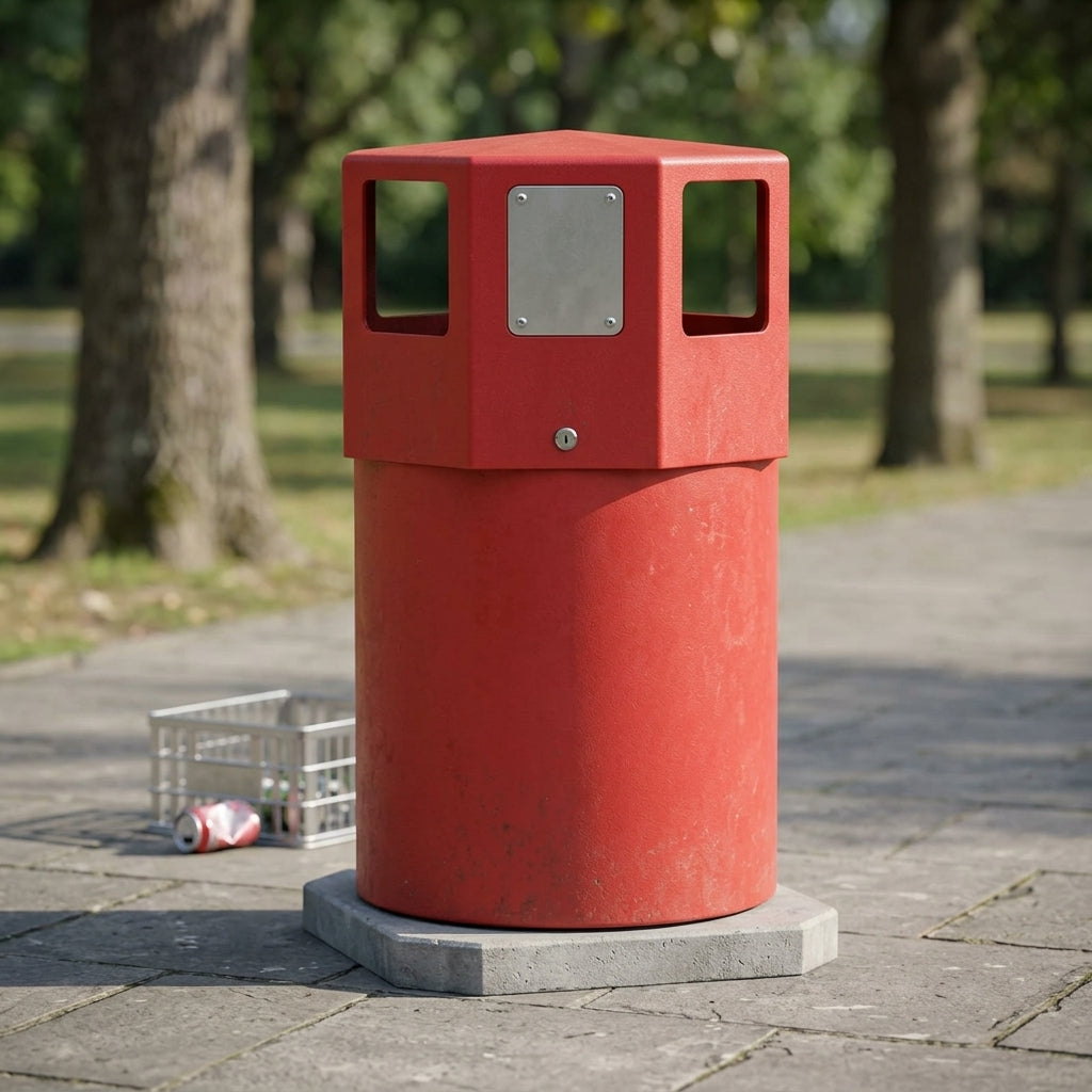 140L Maxi Litter Bin - Lockable Hood